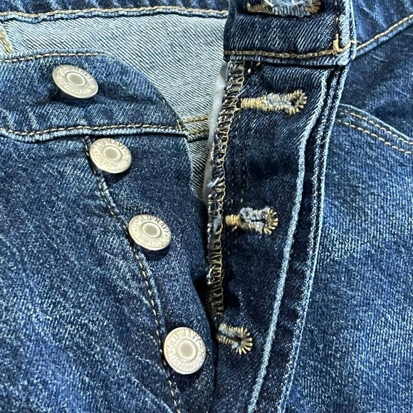 Old Navy High Rise Slouchy Straight Jeans Womens Sz 14 Stretch Button Fly - Picture 5 of 8